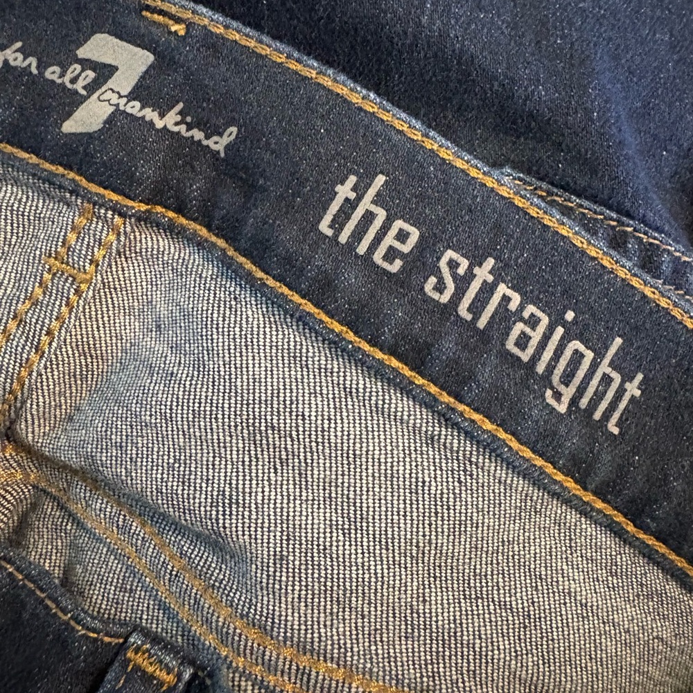 7 For All Mankind Straight Jeans Mens 34 Dark Premium Denim Classic Fit (1151) - Picture 3 of 10